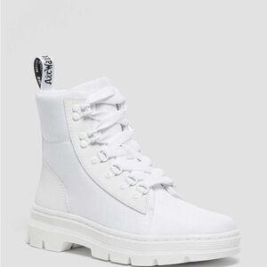 Dr. Martens Combs Tech II Canvas Utility Boots – White | Women’s 6